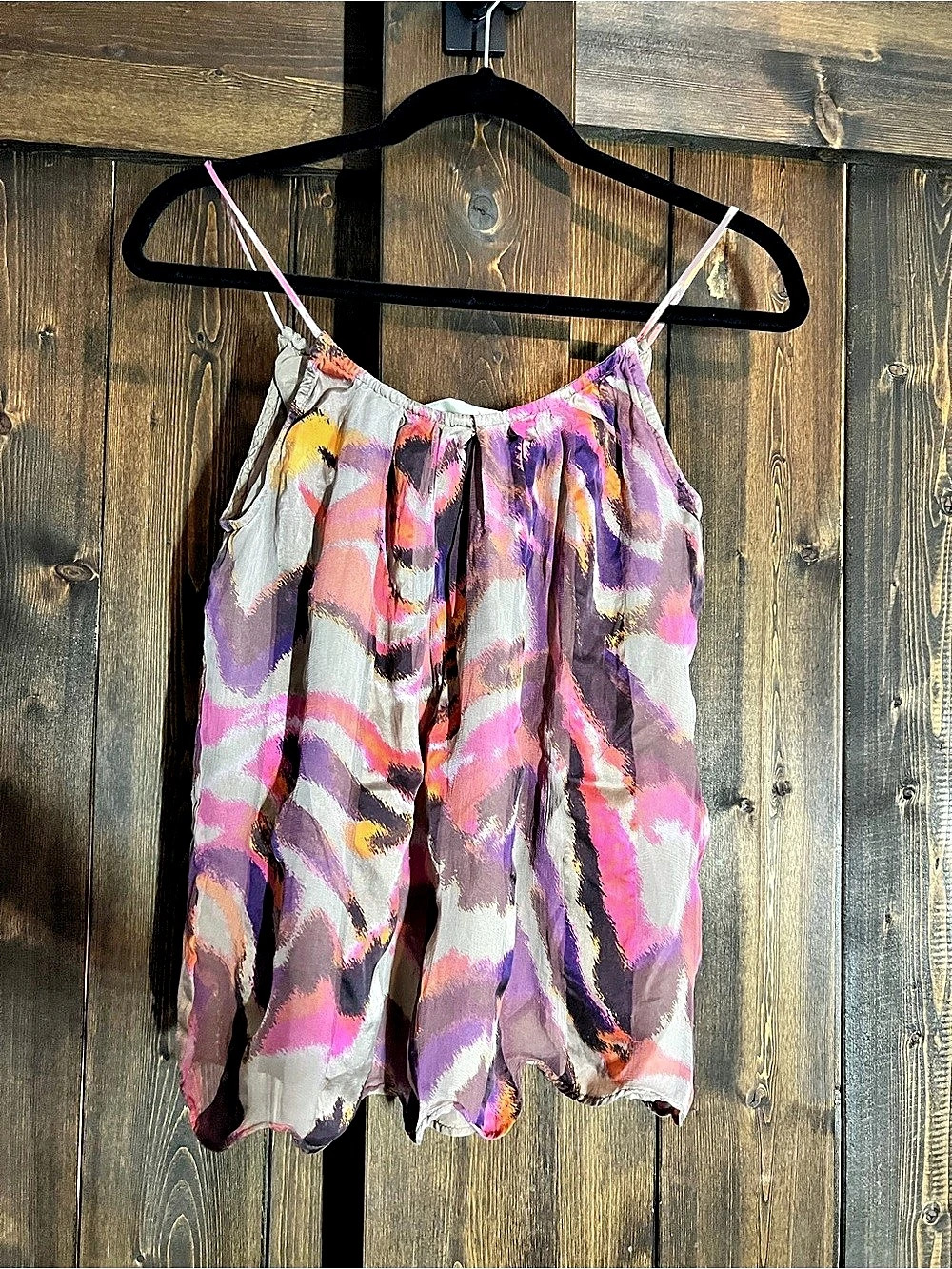 Rory Beca Abstract Silk Cami in Pink & Purple Size Small